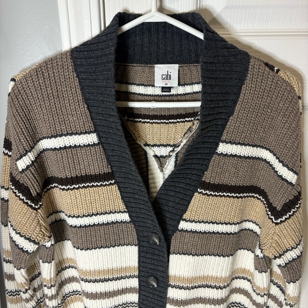 CAbi Cocoa Striped Cardigan - Picture 7 of 10